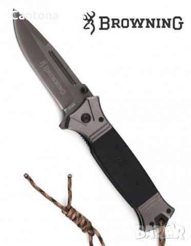 Сгъваем полуавтоматичен нож Browning 364B, гумирана дръжка, 95 х 220, черен, снимка 1