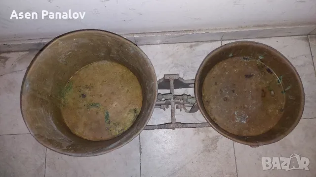 Стар кантар везна 20кг с медни тасове, снимка 3 - Антикварни и старинни предмети - 49682981