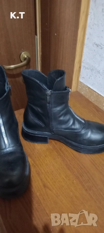 Дамски боти, естествена кожа, 38 номер, обути 3 пъти., снимка 3 - Маратонки - 52639366