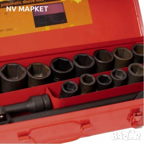 Комплект ударни вложки 3/4 с тресчотка - гедоре, снимка 4 - Куфари с инструменти - 53843095