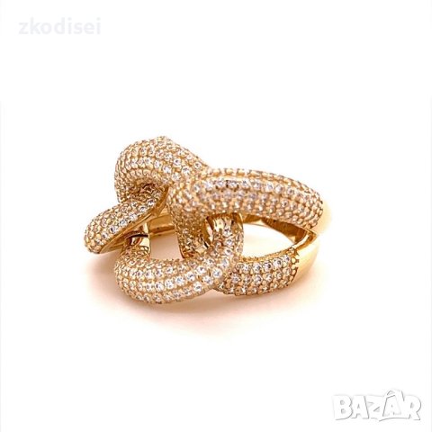 Златен дамски пръстен 9,15гр. размер:58 14кр. проба:585 модел:16394-5, снимка 2 - Пръстени - 40770155
