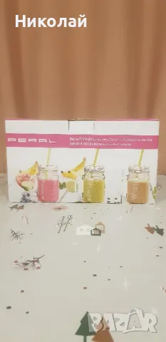 3 стъклени чаши за лимонада и др. напитки