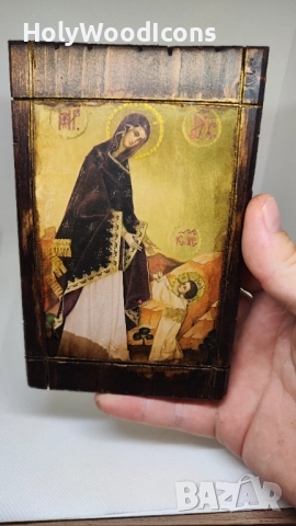 Ръчно изработена икона на Света Богородица с Младенеца – православна икона, снимка 3 - Икони - 52864693