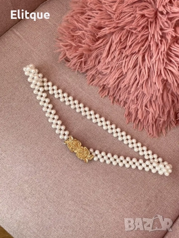 колан с перли и рози 