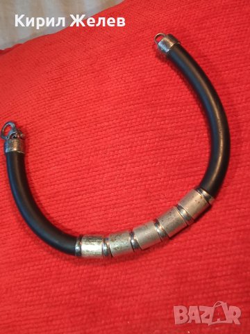 СТАРА ШИКОЗНА СИЛИКОНОВА СРЕБЪРНА АРТ ГРИВНА СРЕБРО 925 ПРОБА 25964, снимка 3 - Гривни - 41638272