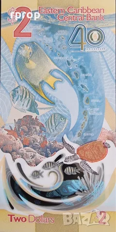 Източни Кариби.2 долара. Юбилейна. 2023 година. UNC., снимка 2 - Нумизматика и бонистика - 48843385