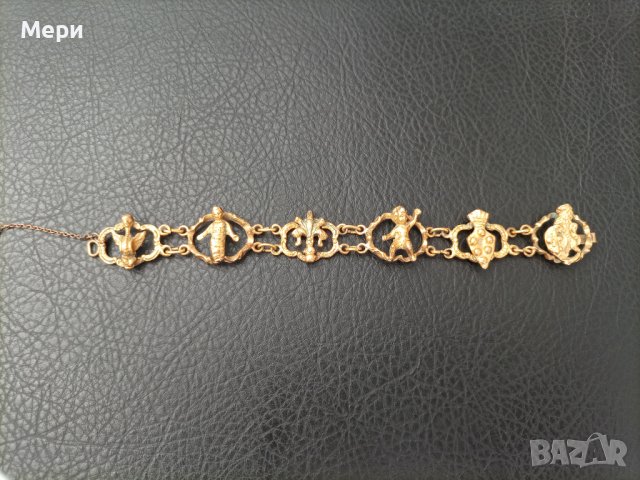 Винтажна позлатена гривна, снимка 4 - Антикварни и старинни предмети - 39062716