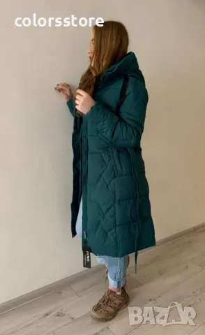 Дамско зимно яке-петрол IM64U, снимка 2 - Якета - 47406497