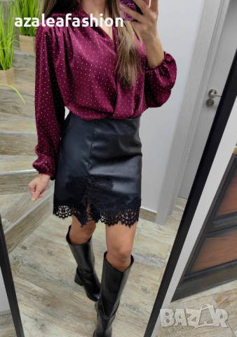 Дамски сет боди с кожена пола, снимка 6 - Комплекти - 52864194