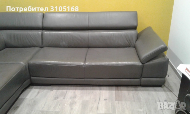 Дизайнерски кожен диван, снимка 2 - Дивани и мека мебел - 53023834