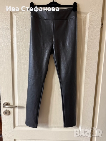  Нов черен кожен еластичен клин висока талия ХЛ