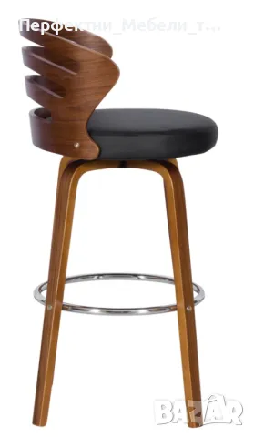 Нестандартна визия бар стол с поставка за краката и въртяща се седалка-практичен и стабилен бар стол