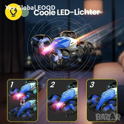 Holy Stone HS210F Мини дрон 2в1 с Land Mode (Син), снимка 8 - Дронове и аксесоари - 53633392