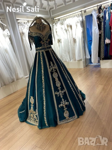 Кафтан за къна зелен цвят, снимка 5 - Рокли - 53251635