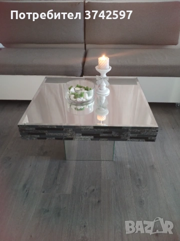 Холна маса 67/75 см – огледална с мозайка, ръчна изработка, уникат