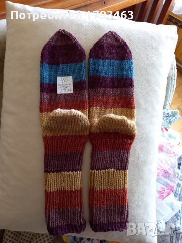 Ръчно плетени мъжки чорапи размер 40, снимка 1 - Мъжки чорапи - 41762545