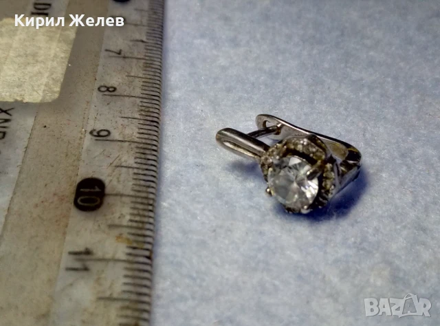 СКЪПОЦЕННА СРЕБЪРНА ОБЕЦА РОДИРАНО СРЕБРО 925 АНГЛИЯ с ЮВЕЛИРНО ФАСЕТИРАНИ ЦИРКОНИ 34330, снимка 4 - Обеци - 50542259