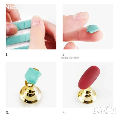 Ръкавички за LED лампа и поставки за готови форми, снимка 5 - Педикюр и маникюр - 50861474