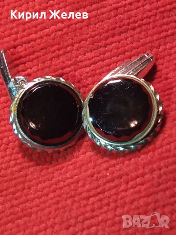 ЧИФТ СТАРИ ВИНТИЖ АРТ БУТОНЕЛИ КОПЧЕТА За РЪКАВЕЛИ с ШЛИФОВАН ЧЕРЕН ОНИКС 44356, снимка 7 - Антикварни и старинни предмети - 47023005