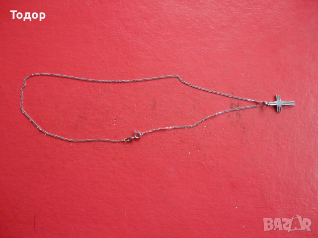Невероятно сребърно колие верижка с кръст 925 а, снимка 2 - Колиета, медальони, синджири - 53322959
