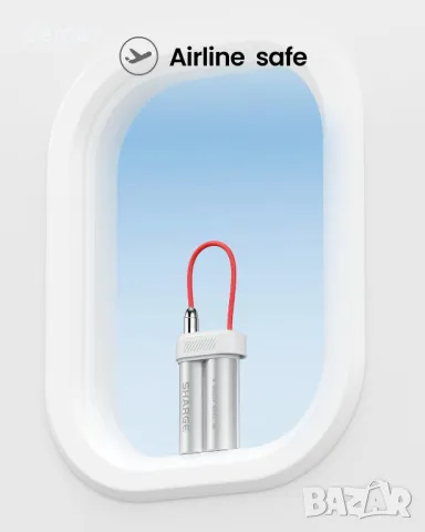 SHARGE Power Bank 10000mAh 30W Преносимо зарядно устройство с вграден кабел тип C, USB-C и USB-A, снимка 6 - Външни батерии - 48849509