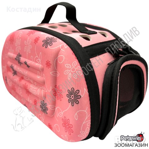 Чанта за Пренасяне на Коте/Куче - Малка Порода - 36см/21см/21см - Розова разцветка, снимка 2 - За кучета - 36555826