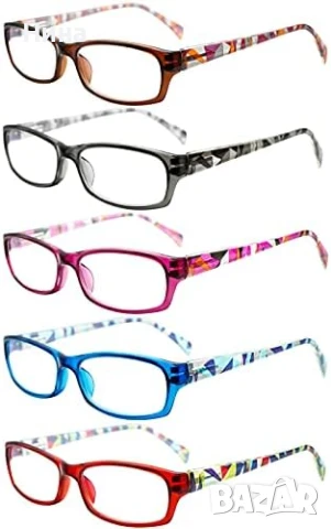 5 чифта очила за четене, стилни рамки с шарка, модни дамски очила за жени, +0.5, снимка 7 - Слънчеви и диоптрични очила - 51423534