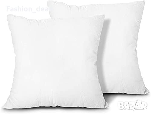 Нови 2 броя Вътрешни подложки за квадратни възглавници, памучна смес Дом Вложки Пълнеж