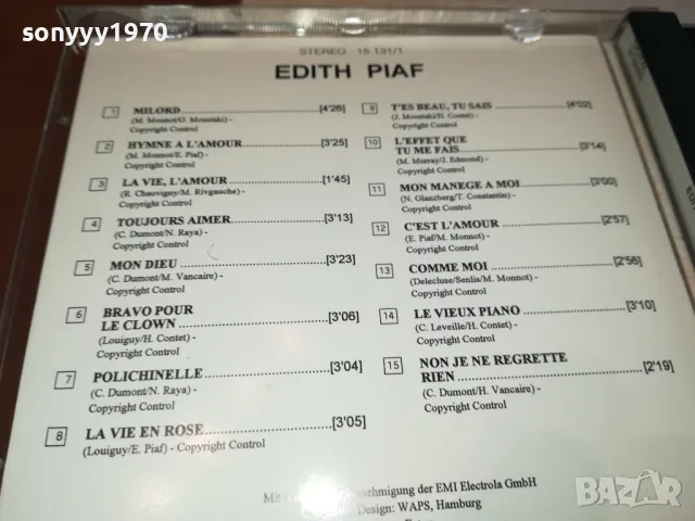 EDITH PIAF-ORIGINAL CD-ВНОС GERMANY 2702251731, снимка 17 - CD дискове - 49303652