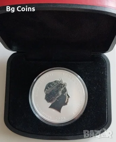 Сребро 1 OZ 2008 Мишка , снимка 2 - Нумизматика и бонистика - 56075826