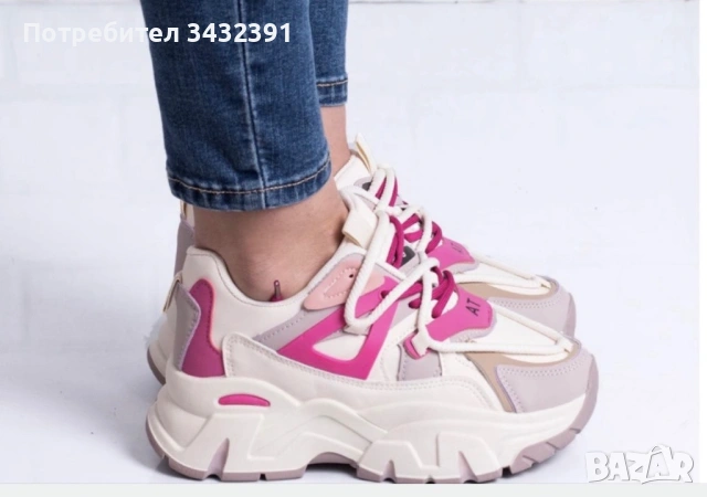 Дамски маратонки, сникърси, бежово розово, снимка 3 - Маратонки - 53758591