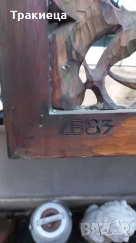 УНИКАЛНА БЪЛГАРСКА ДЪРВОРЕЗБА ДАТИРАНА И ПОДПИСАНА, снимка 3 - Антикварни и старинни предмети - 48771589