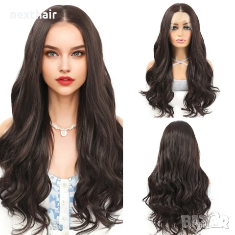 Висококачествена кафява дантелена перука 13*4