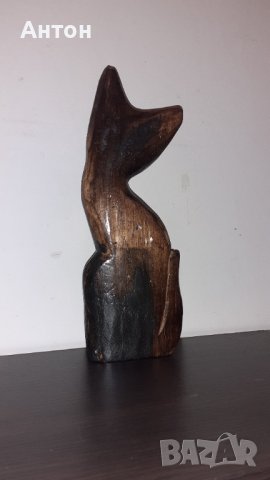Дървено Коте, снимка 2 - Статуетки - 38936472