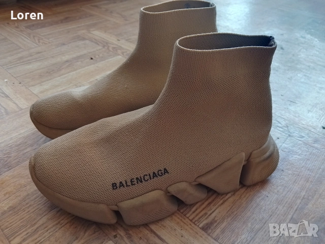 *Balenciaga*Кремав цвят платнени ботинки, снимка 2 - Дамски боти - 53833292