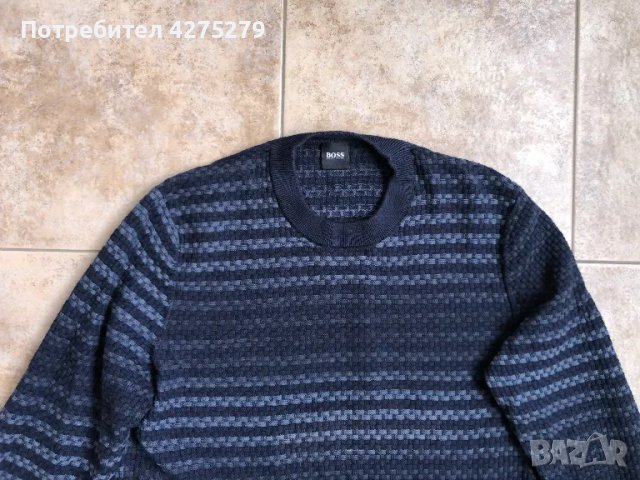 BOSS Kamolo Sweater памучен пуловер L, снимка 8 - Пуловери - 49364568
