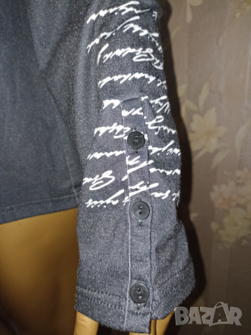 Sheilay L-Ефектен топ/ блуза с надписи и интересен ръкав , снимка 5 - Блузи с дълъг ръкав и пуловери - 44773141