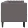vidaXL Диван Chesterfield с 3 седящи места, сив, kunstnahast, снимка 5
