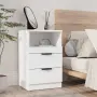vidaXL Нощни шкафчета, 2 бр, бели, инженерно дърво, снимка 3