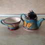 Красив керамичен комплект за чай, снимка 3