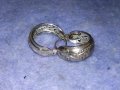 ОРНАМЕНТИРАНИ РЕТРО АРТ СРЕБЪРНИ ОБЕЦИ СРЕБРО 925 РЪЧНА МАЙСТОРСКА СТАРА ИЗРАБОТКА 18586, снимка 8