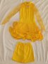 жълта рокля с прозрачèн ръкав за танци или повод , снимка 1 - Детски рокли и поли - 20502295