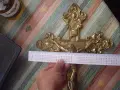 Старинен голям месингов кръст с разпятие., снимка 4