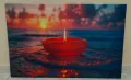 Светеща картина с LED осветление - свещ и залез, снимка 1