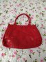 Червена чанта от естествена кожа , снимка 3