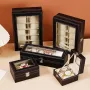 Луксозна кожена кутия за съхранение на часовници в различни размери, снимка 1