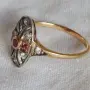 Сребърен пръстен с рубини, сребро и позлата., снимка 3