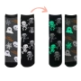 Halloween / Хелоуин чорапи Glow in the Dark, черно, сиво и бяло – 2 чифта_1252959, снимка 1