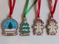 Коледна дървена играчка за елха/украса с име, снимка 2