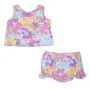 Бебешки памучен комплект с блуза без ръкави и многоцветни къси панталонки Tie Dye - 2 бр. S_1222236, снимка 1